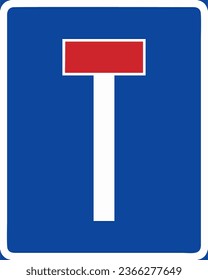 Dead end, Special regulation signs, Road signs in Sweden