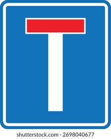 Vector transparente del símbolo del camino del tráfico del T-junction del extremo muerto