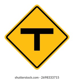 Dead end T-junction traffic road sign vector