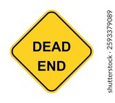 dead end warning sign road sign vector on white background
