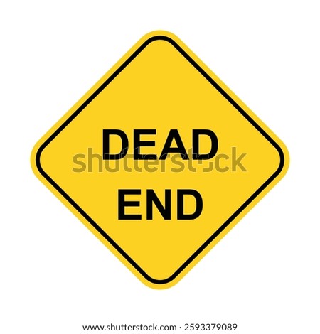 dead end warning sign road sign vector on white background