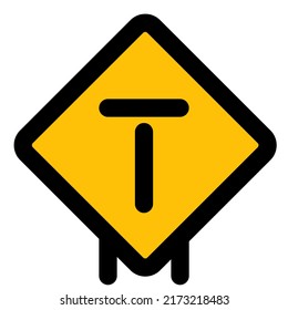 Dead end zone road signal on a road signboard