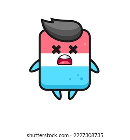 the dead eraser mascot character , cute style design for t shirt, sticker, logo element