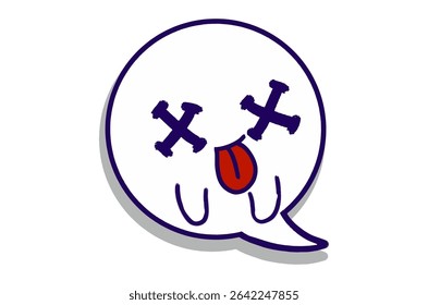 Dead expression Emoji Bubble Chat Mascot Characters