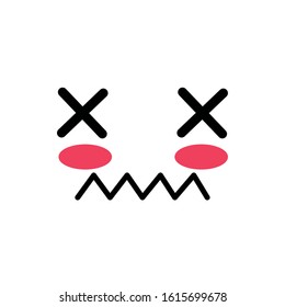 dead face cartoon design, Kawaii expression cute character funny and emoticon theme Vector illustration