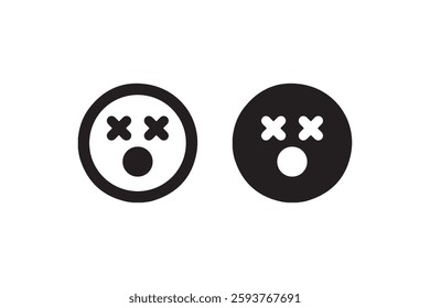 Dead face icon black and white Vector