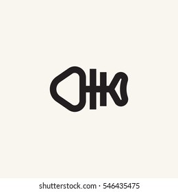 Dead Fish Bone Outline Simple Vector Icon