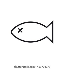 dead fish icon, fishbone icon