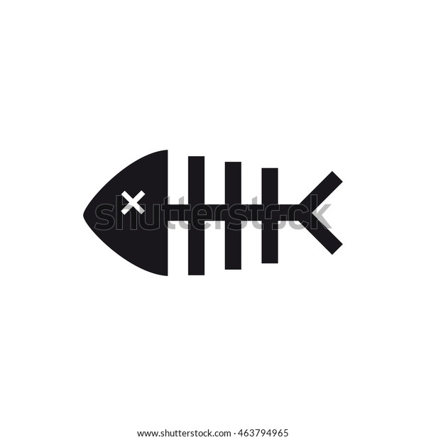 Dead Fish Icon Fishbone Icon Stock Vector (Royalty Free) 463794965