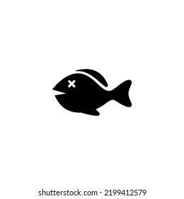 Dead Fish Icon Illustration Design, Dead Fish Symbol Vector