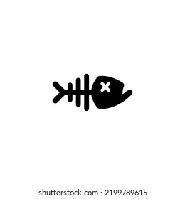 Dead Fish Icon Illustration Design, Fish Bone Symbol Vector