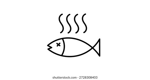 Icono de pescado muerto aislado sobre fondo blanco. Peces podridos. Ilustración vectorial. Icono de pescado podrido. Icono de pez muerto.