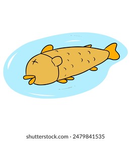 dead fish illustration hand drawn isolated vector