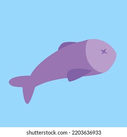 Dead fish, illustration, vector, cartoon