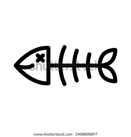 dead fish line icon illustration vector graphic. Simple element illustration vector graphic, suitable for app, websites, and presentations isolated on white background