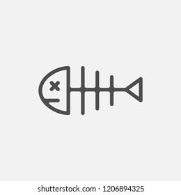 Dead fish outlined symbol