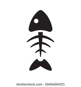 Tote Fische Skelett Glyphe Symbol symbolisiert Wasserverschmutzung ökologischen Schaden und Umweltschäden von giftigen Abfall Vektor Vektor solide Glyphe Symbol