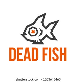 Dead Fish Studio low poly logo. 2 Colors.