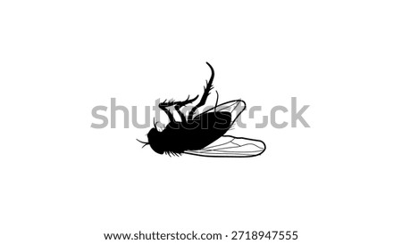 dead fly symbol, black isolated silhouette