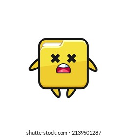 the dead folder mascot character , cute style design for t shirt, sticker, logo element