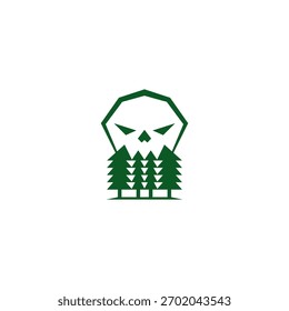 Dead forest skull creative logo design.