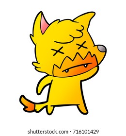 dead fox cartoon character