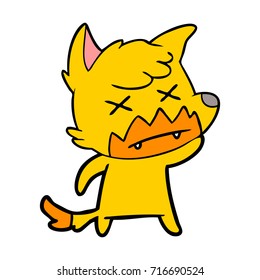 dead fox cartoon character