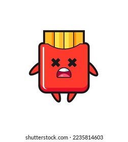 the dead french fries mascot character , cute style design for t shirt, sticker, logo element