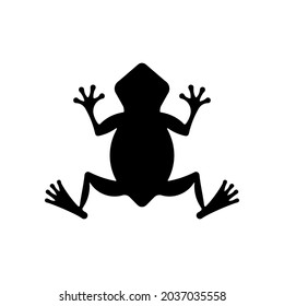Dead frog silhouette icon. Clipart image isolated on white background.