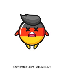 das tote deutsche Abzeichen-Maskottchen , süßes Design für T-Shirt, Aufkleber, Logo-Element
