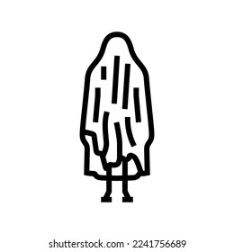 dead ghost line icon vector. dead ghost sign. isolated contour symbol black illustration