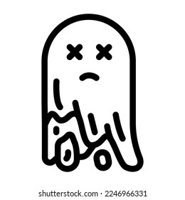 dead ghost line icon vector. dead ghost sign. isolated contour symbol black illustration