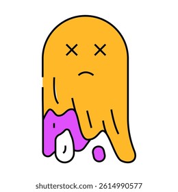 dead ghost line icon vector. dead ghost sign. isolated symbol illustration