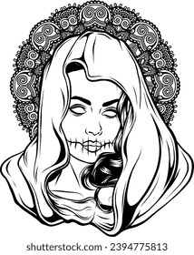dead girl black and white outline