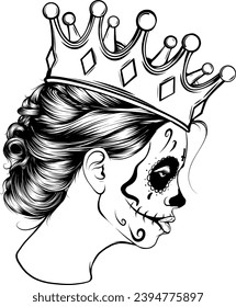 dead girl black and white outline