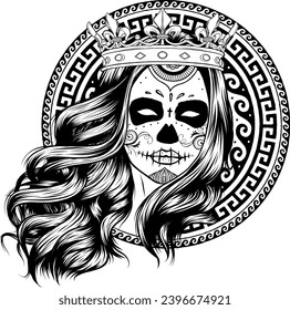 dead girl black and white outline
