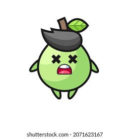 the dead guava mascot character , cute style design for t shirt, sticker, logo element
