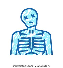 dead halloween doodle icon sketch vector. dead halloween sign. isolated symbol illustration