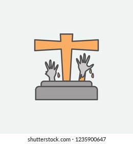 Dead hands for Halloween theme colored icon. One of the Halloween collection icons for websites, web design, mobile app