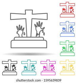 Dead hands for Halloween theme multi color style icon. Simple thin line, outline vector of halloween icons for ui and ux, website or mobile application