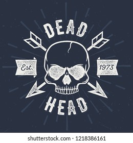 Dead Head - Aged Tee Design For Printing