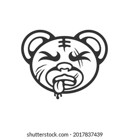 dead head bear icon logo vector