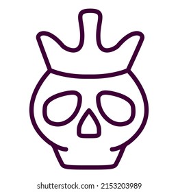 Dead head coronation.Dead king skull and crown.Mascot logo.Isolated on white background. Vector flat illustration.