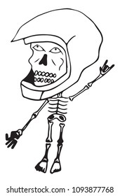 dead head with helmet