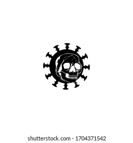 dead head skull with coronavirus vector 