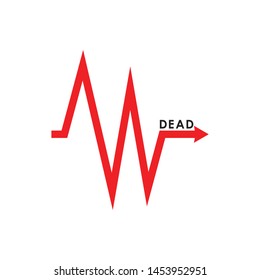 dead heart signal symbol vector 