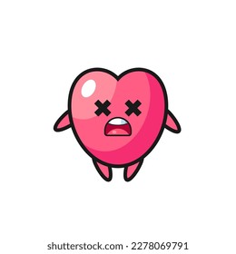 the dead heart symbol mascot character , cute style design for t shirt, sticker, logo element