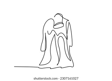 dead horror spirit ghost outfit clothes cape line art