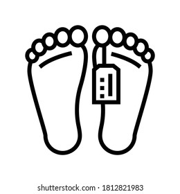 dead human in morgue line icon vector. dead human in morgue sign. isolated contour symbol black illustration
