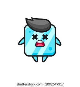 el personaje de la mascota del cubo de hielo muerto , diseño de estilo lindo para camiseta, pegatina, elemento logo